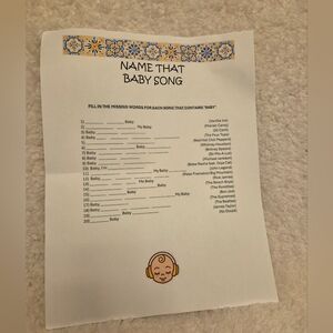 Amalfi Coast Theme Baby Shower Game- Name That Baby Song (×5)